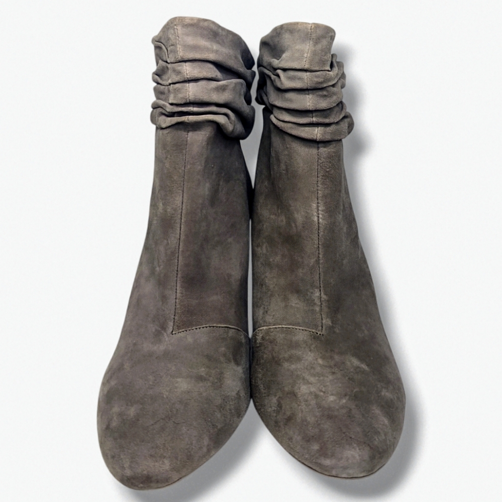 DKNY | Sabel Grey Suede Ultra High Ankle Bootie Heels Women's Size 10 - Picture 5 of 9